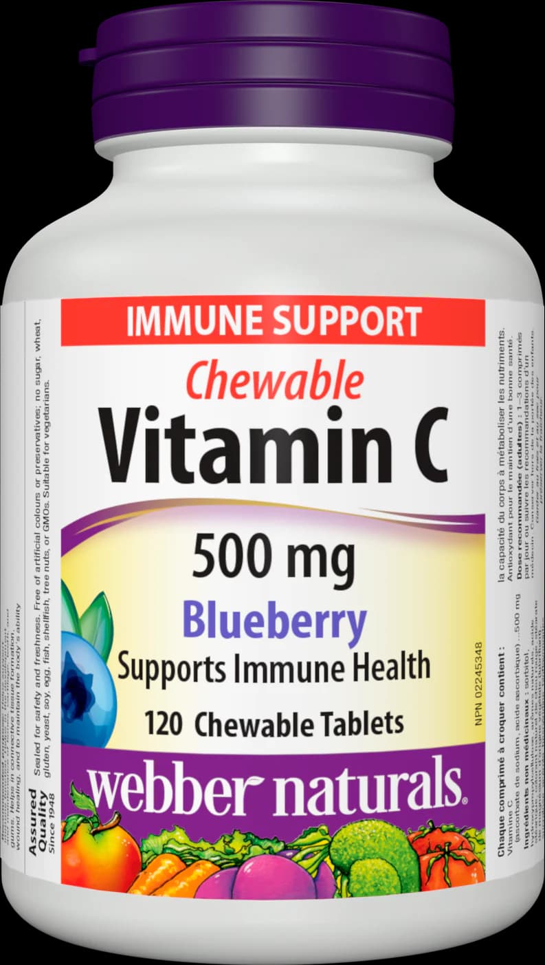 Vitamín C 500 mg čučoriedka, cmúľacie – obrázok 2