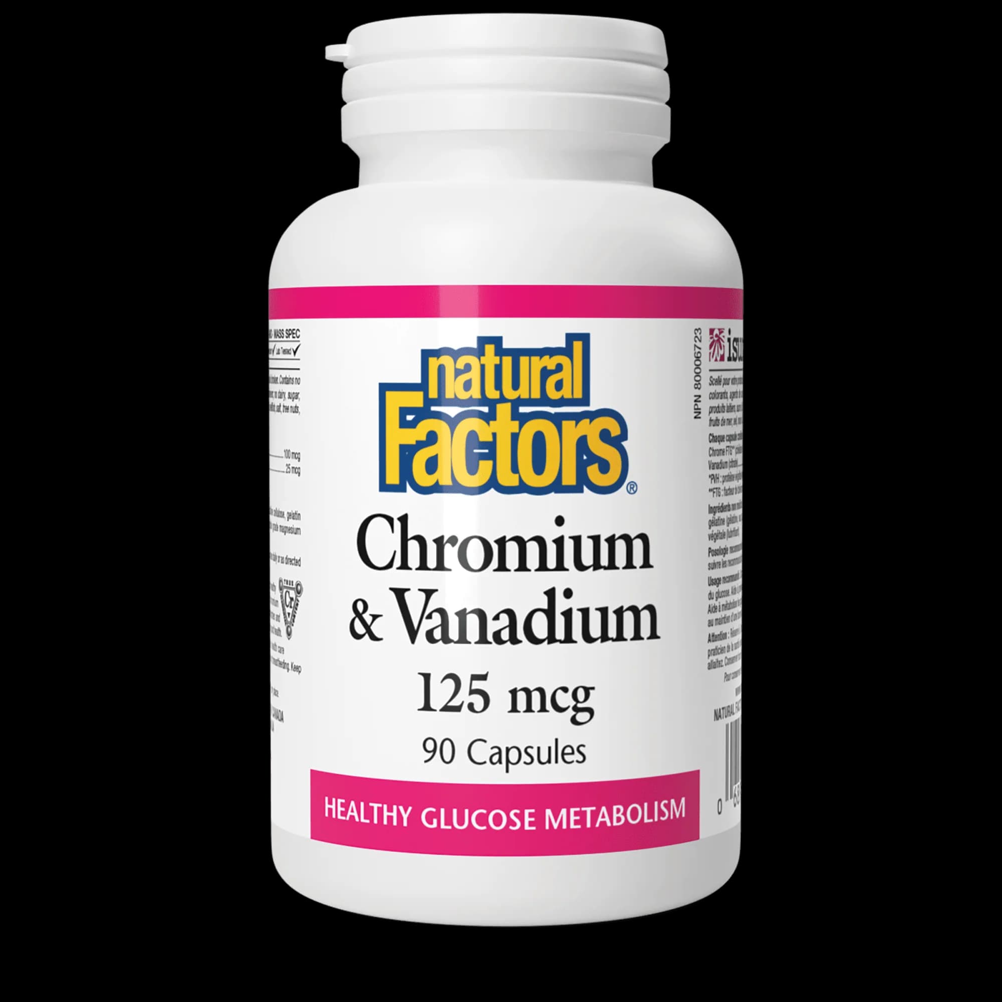 Chróm a vanád 125 mcg - Natural Factors – obrázok 2